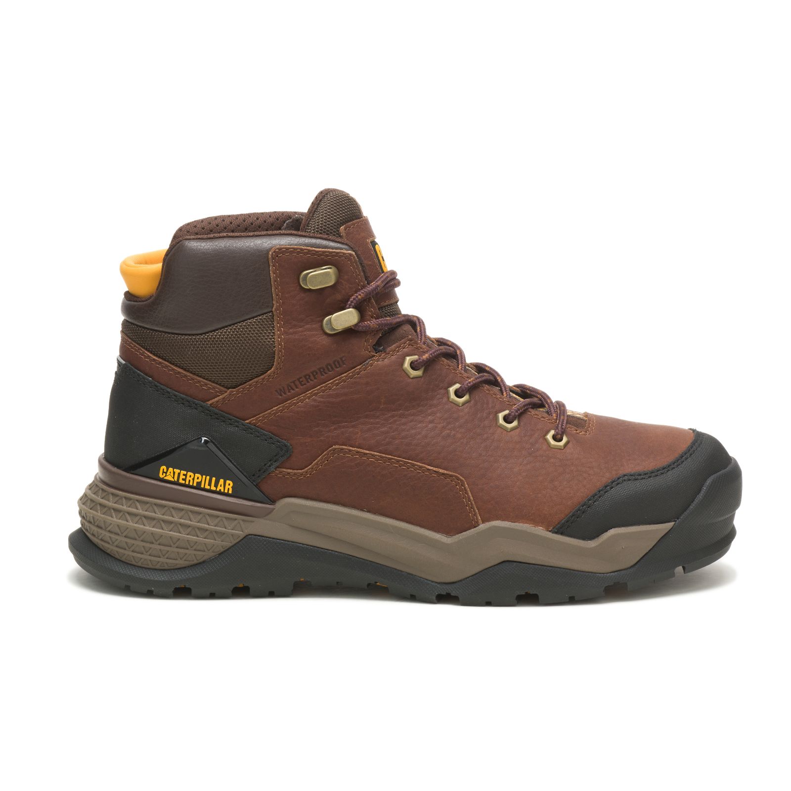 Caterpillar Boots South Africa - Cat Men's Provoke Mid Waterproof Work Boots Brown YA7381240